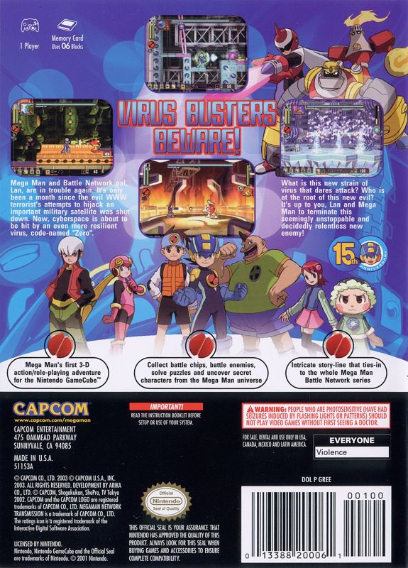 Back Cover for Mega Man: Network Transmission (GameCube)