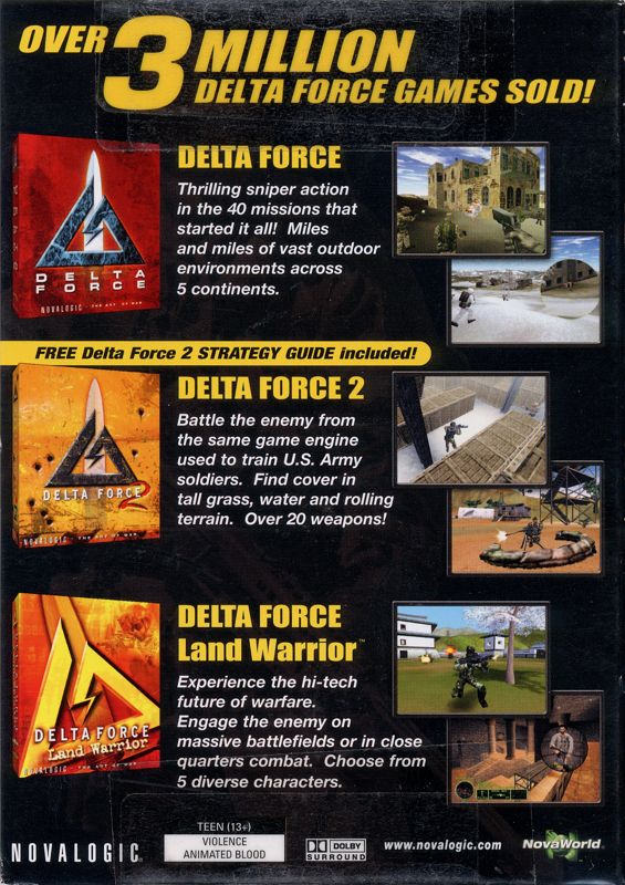 Back Cover for Delta Force Trilogy (Windows)