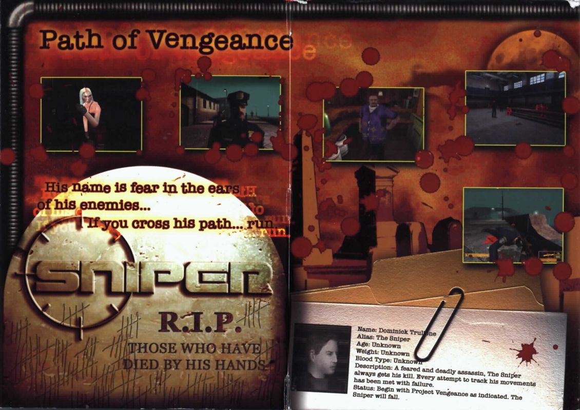 Inside Cover for Sniper: Path of Vengeance (Windows)