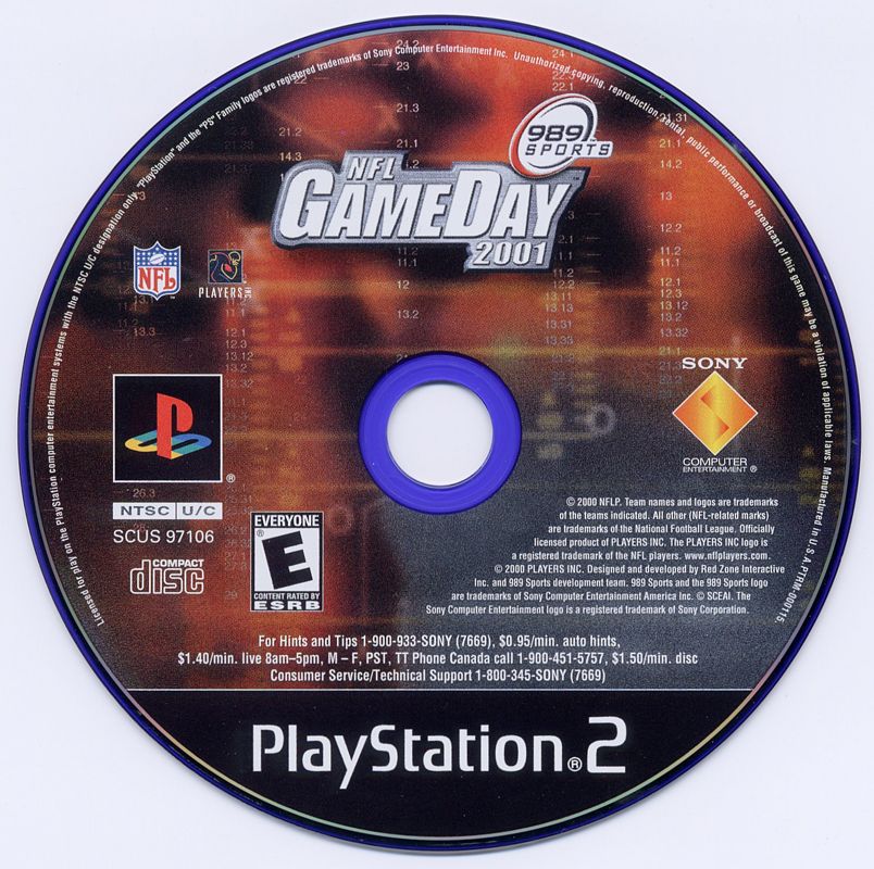 Media for NFL GameDay 2001 (PlayStation 2)