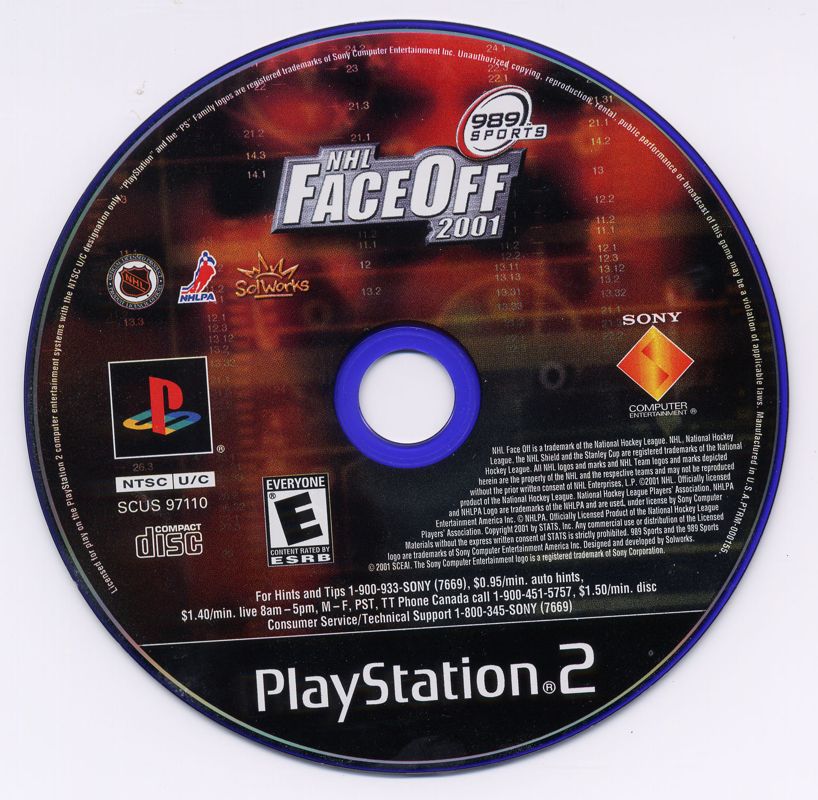 Media for NHL FaceOff 2001 (PlayStation 2)