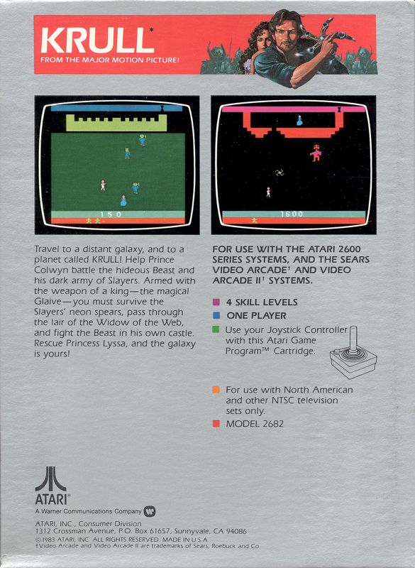 Back Cover for Krull (Atari 2600)