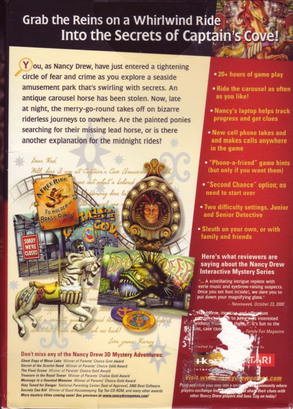 Back Cover for Nancy Drew: The Haunted Carousel (Windows) (Atari re-release)
