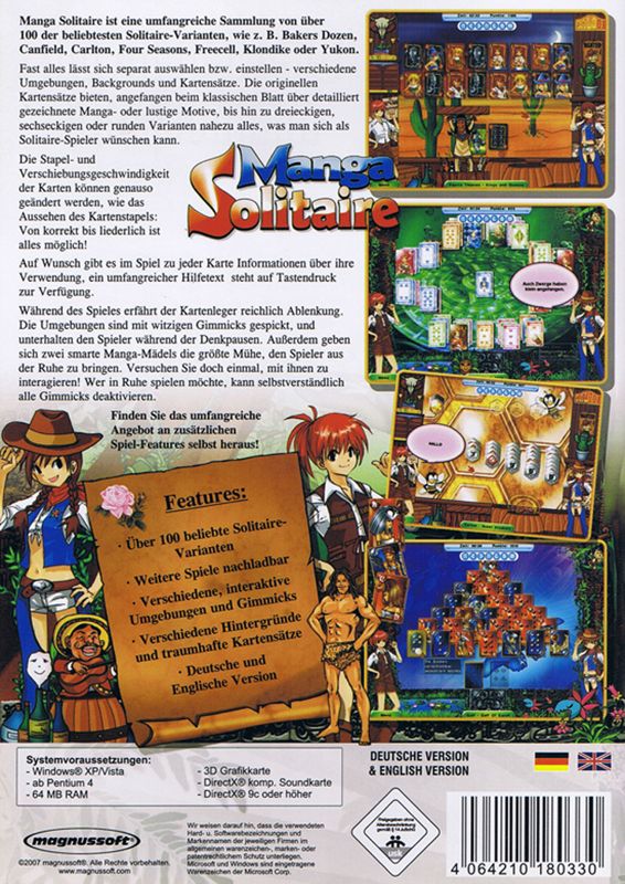 Back Cover for Manga Solitaire (Windows)