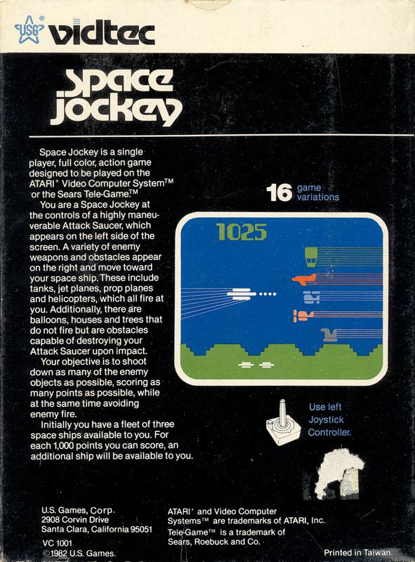 Back Cover for Space Jockey (Atari 2600)