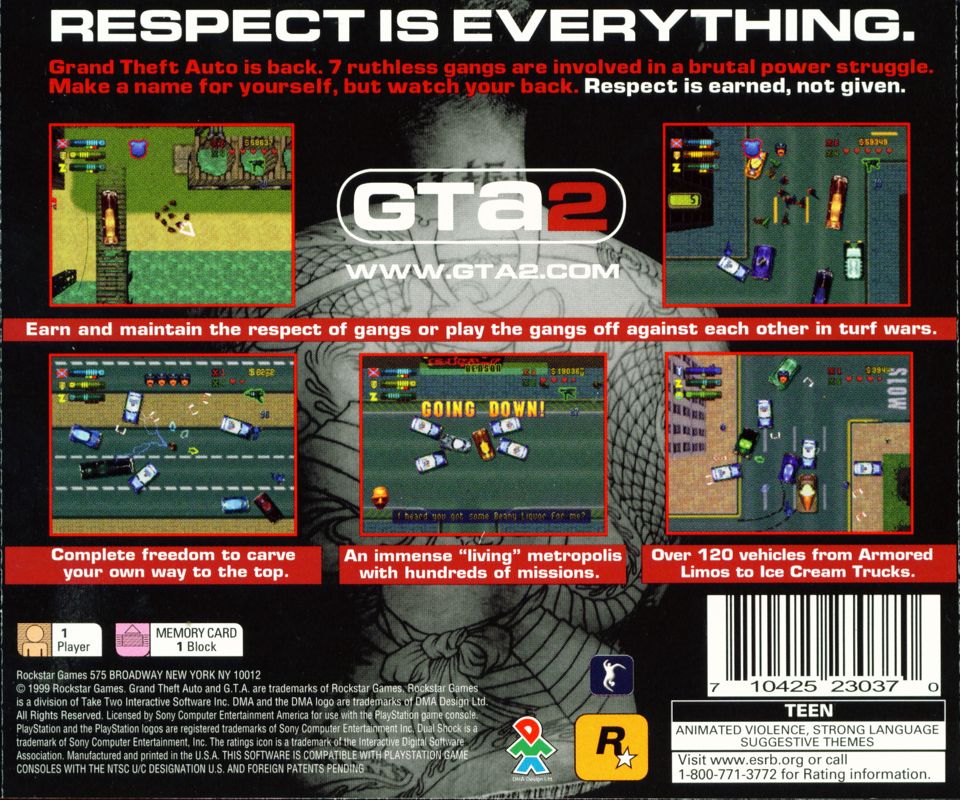 Back Cover for Grand Theft Auto 2 (PlayStation)