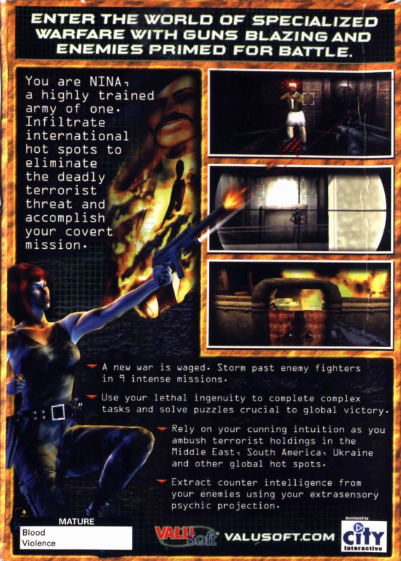 Back Cover for Codename: Nina - Global Terrorism Strike Force (Windows)