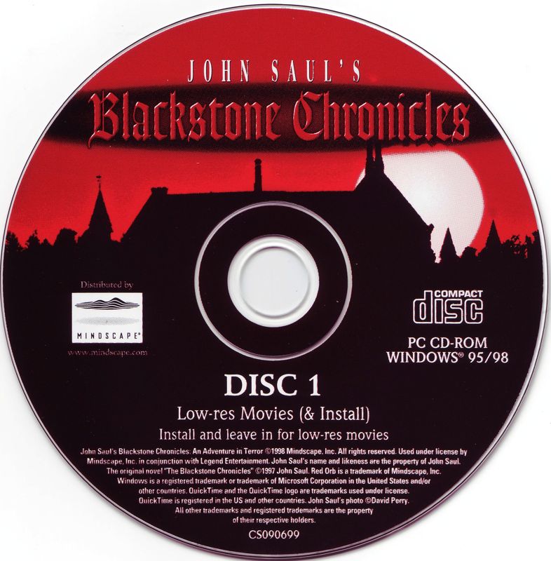 Media for John Saul's Blackstone Chronicles: An Adventure in Terror (Windows): Disc 1