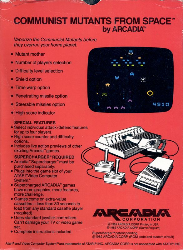 Back Cover for Communist Mutants from Space (Atari 2600)