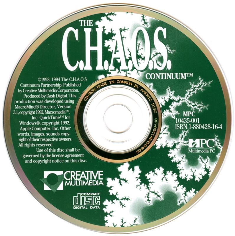 Media for The C.H.A.O.S. Continuum (Windows 16-bit) (Alternate disc label)