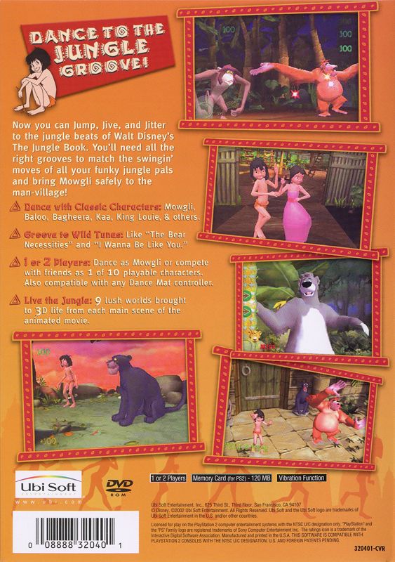 Back Cover for Walt Disney's The Jungle Book: Rhythm n' Groove (PlayStation 2)