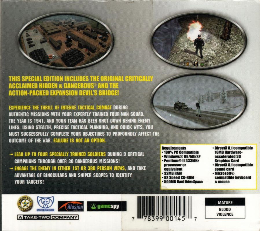 Back Cover for Hidden & Dangerous Deluxe (Windows)