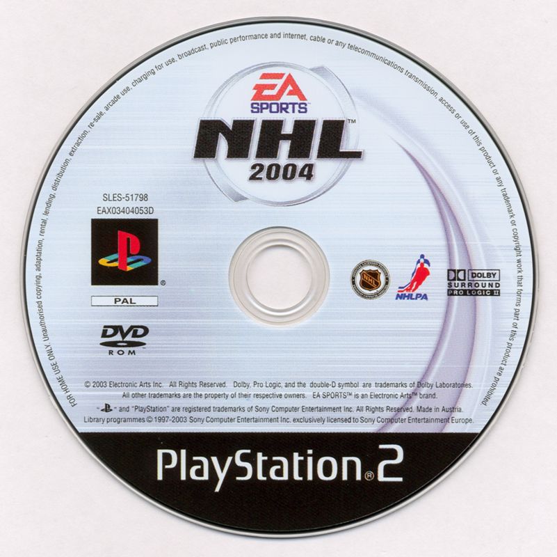 Media for NHL 2004 (PlayStation 2) (Re-release)