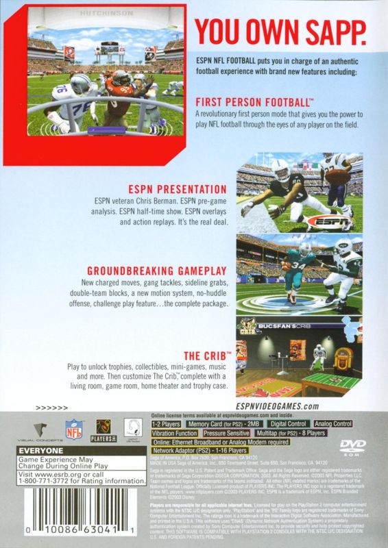 ESPN NFL Football cover or packaging material - MobyGames