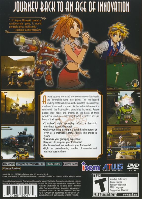 Back Cover for Steambot Chronicles (PlayStation 2)