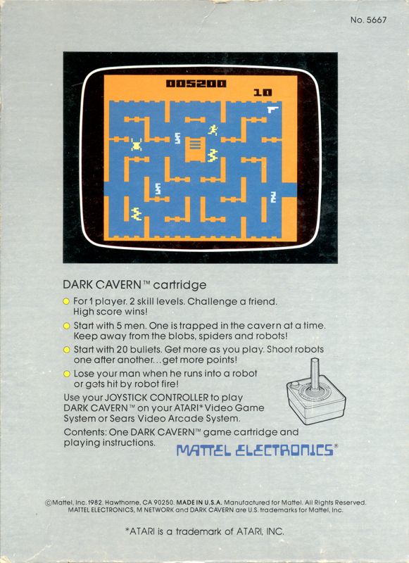 Back Cover for Night Stalker (Atari 2600)