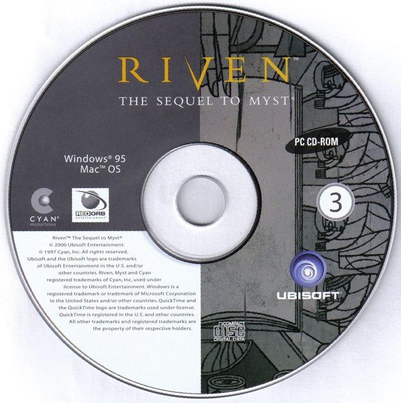 Media for Riven: The Sequel to Myst (Macintosh and Windows) (Ubisoft re-release): Disc 3