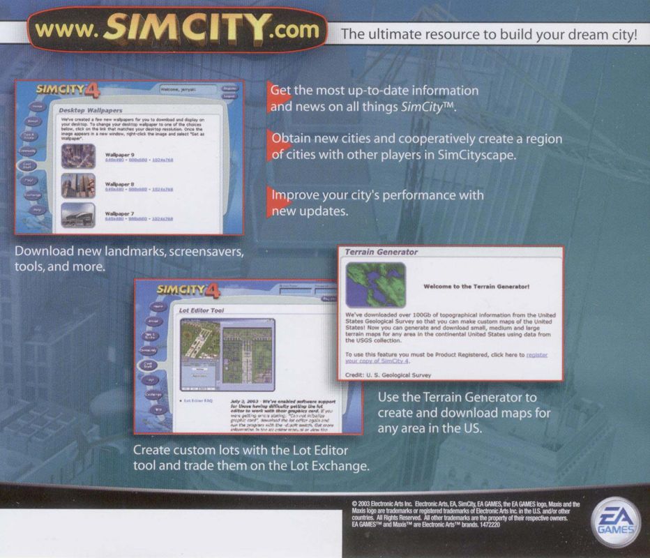 Other for SimCity 4: Rush Hour (Windows): Jewel Case - Back