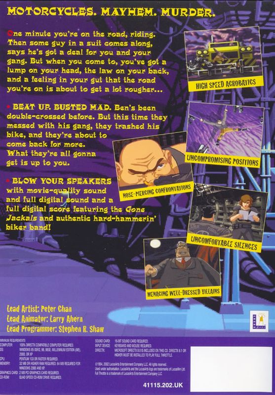 Other for LucasArts Classic: The Entertainment Pack (Windows) (Four separate DVD cases, held together in one box): DVD case 1 - Back cover