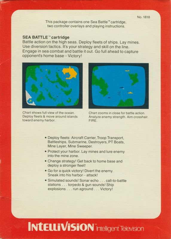Back Cover for Sea Battle (Intellivision)