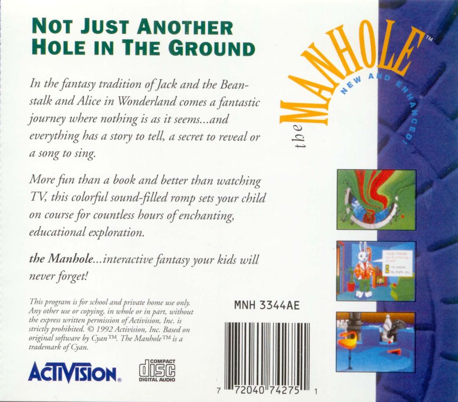 Back Cover for The Manhole: New and Enhanced (DOS and Windows 3.x)