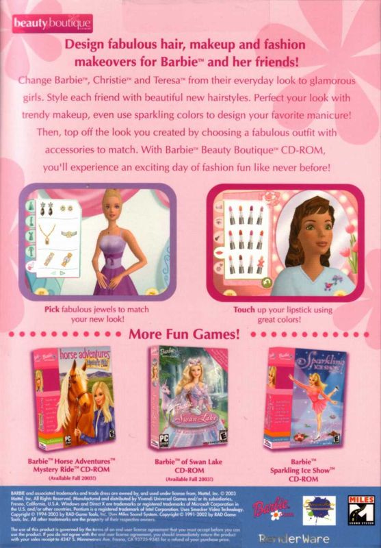 Back Cover for Barbie Beauty Boutique (Windows)