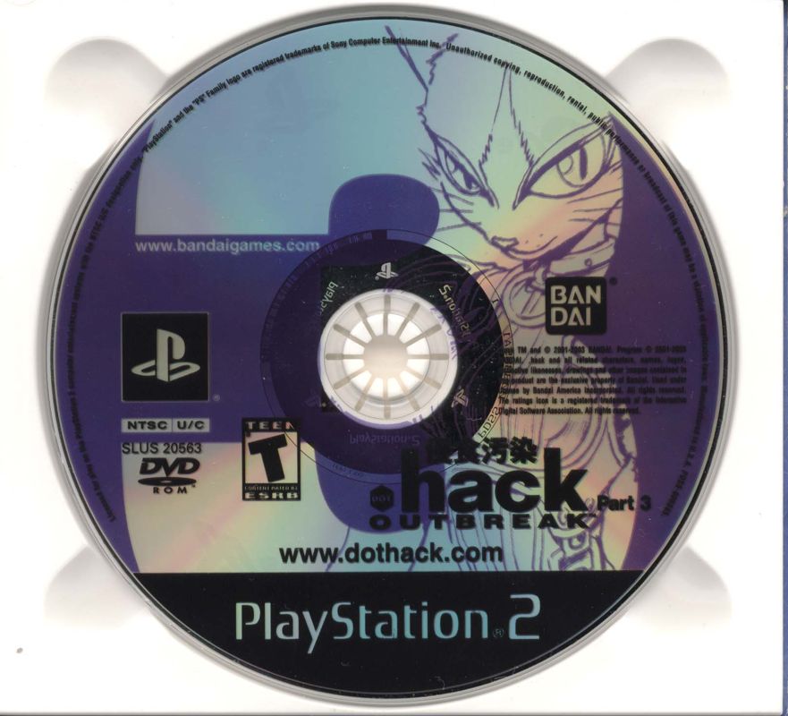 Media for .hack//Outbreak: Part 3 (PlayStation 2) (Also contains Vol 3 of the .hack//Liminality Anime DVD series. ): Game DVD - .hack//Outbreak Part 3