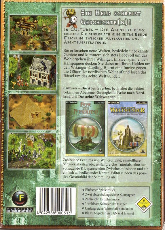 Back Cover for Cultures: Northland + 8th Wonder of the World (Windows)