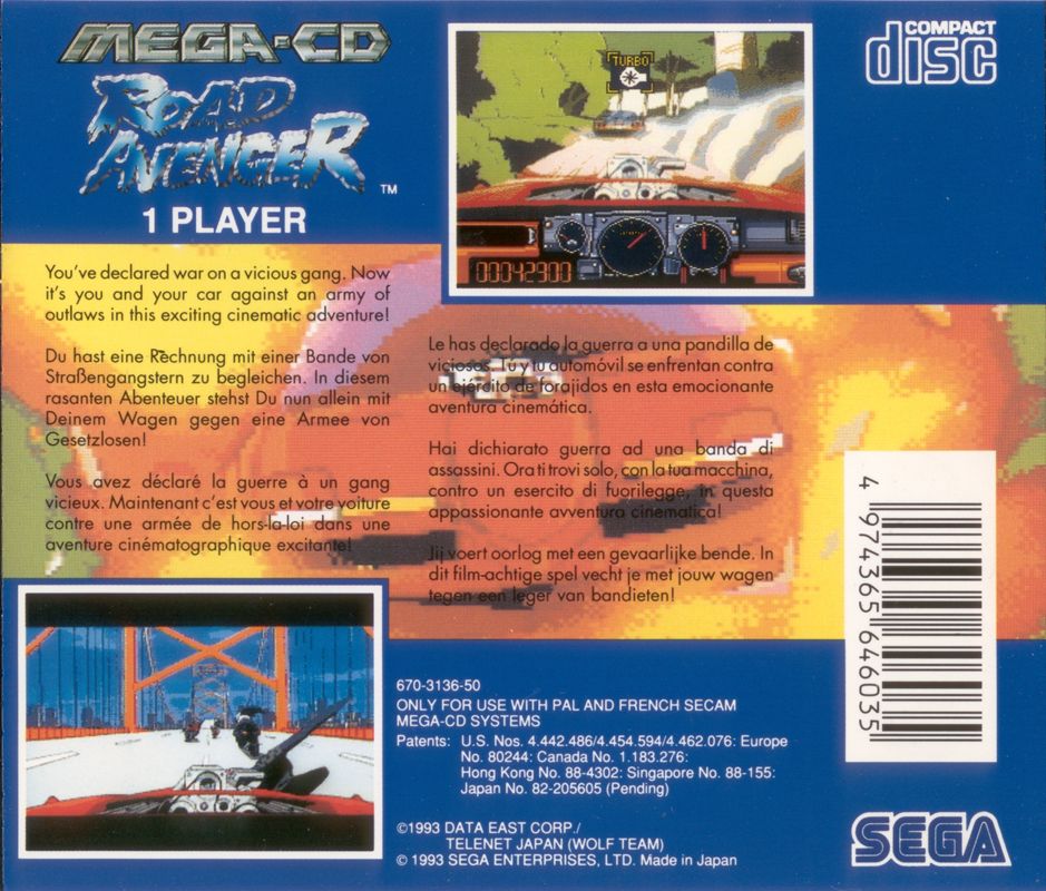 Back Cover for Road Blaster (SEGA CD)