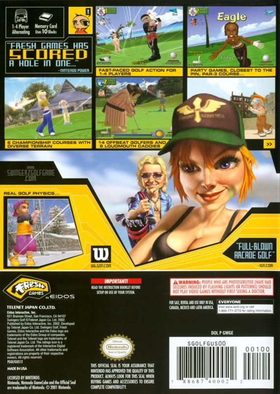 Back Cover for Swingerz Golf (GameCube)