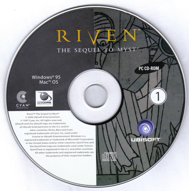 Media for Riven: The Sequel to Myst (Macintosh and Windows) (Ubisoft re-release): Disc 1