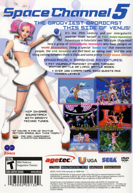 Back Cover for Space Channel 5: Special Edition (PlayStation 2)
