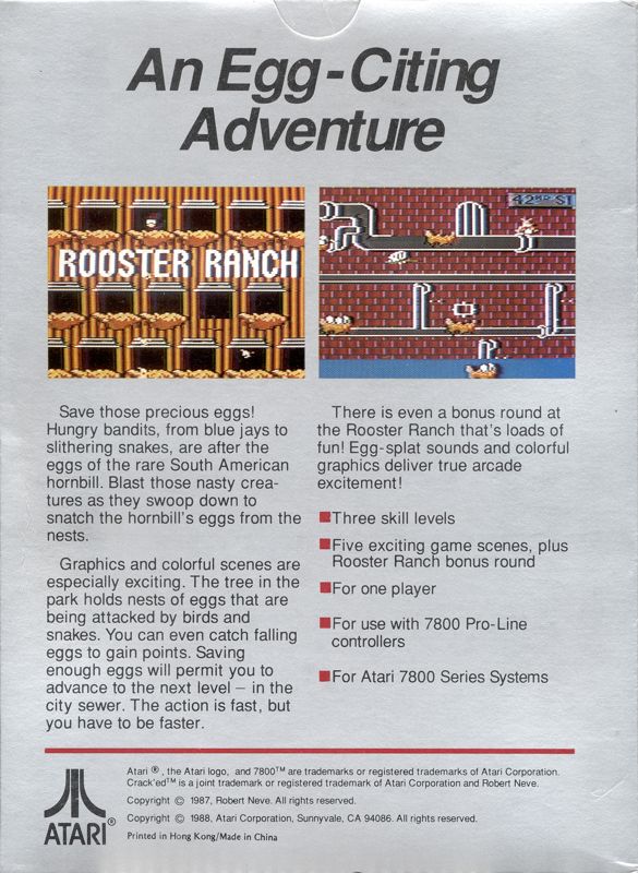 Back Cover for Crack'ed (Atari 7800)