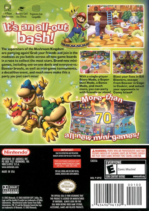 Back Cover for Mario Party 5 (GameCube)