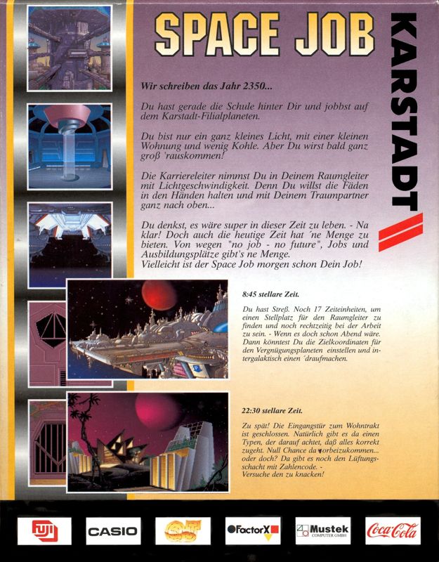 Back Cover for Space Job (DOS)