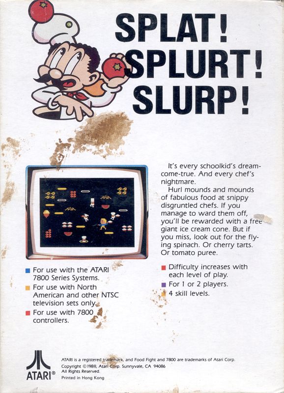 Back Cover for Food Fight (Atari 7800) (1988 re-release)