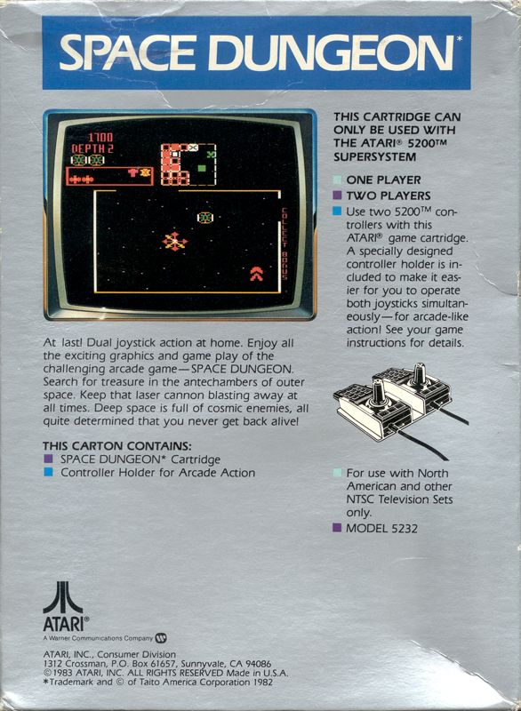 Back Cover for Space Dungeon (Atari 5200)