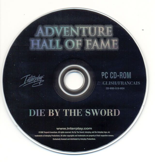 Media for Adventure Hall of Fame (DOS and Windows): Die By The Sword CD