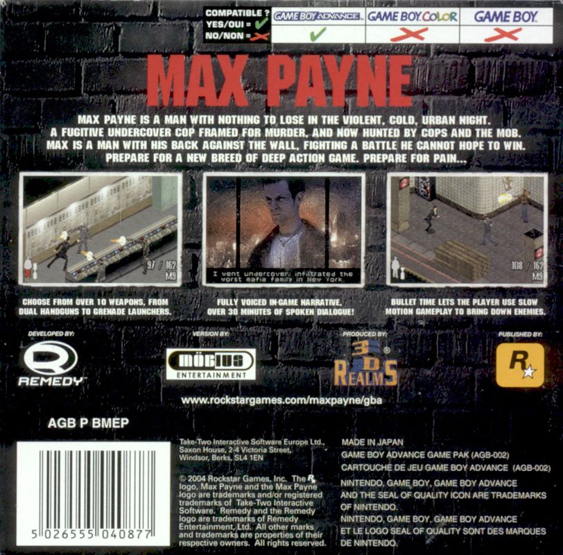 Max Payne 3 cover or packaging material - MobyGames