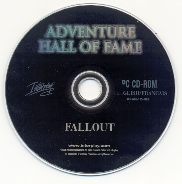 Media for Adventure Hall of Fame (DOS and Windows): Fallout CD