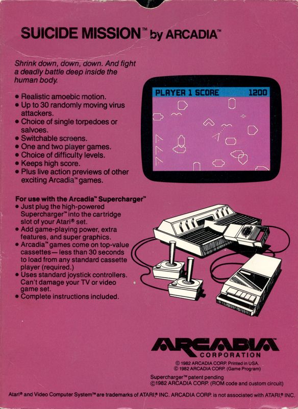 Back Cover for Suicide Mission (Atari 2600)