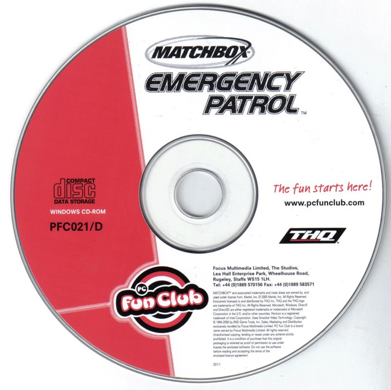 Media for Matchbox: Emergency Patrol (Windows) (PC Fun Club release)