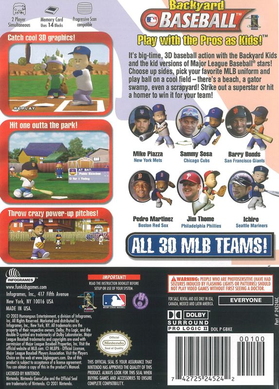 Back Cover for Backyard Baseball (GameCube)