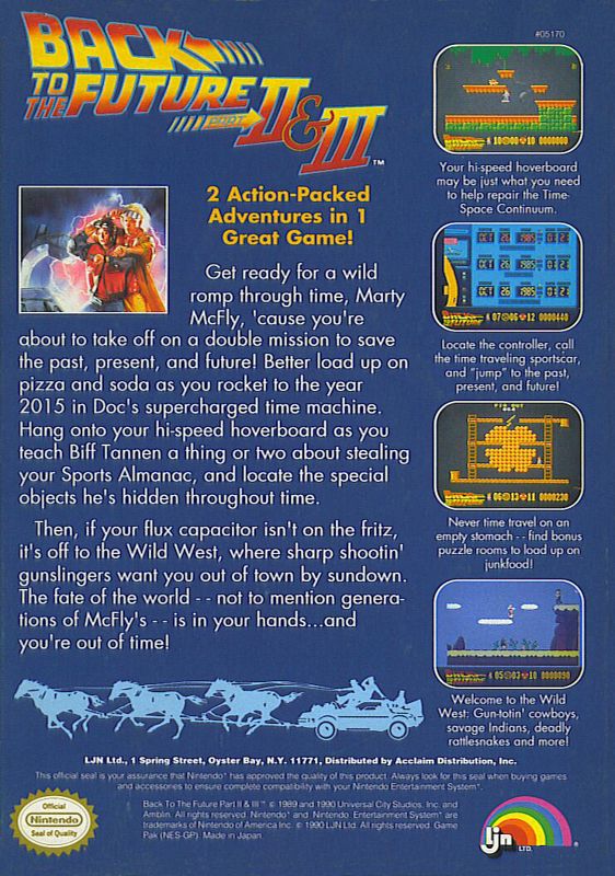 Back Cover for Back to the Future Part II & III (NES)