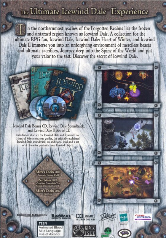 Back Cover for Icewind Dale: The Ultimate Collection (Windows)