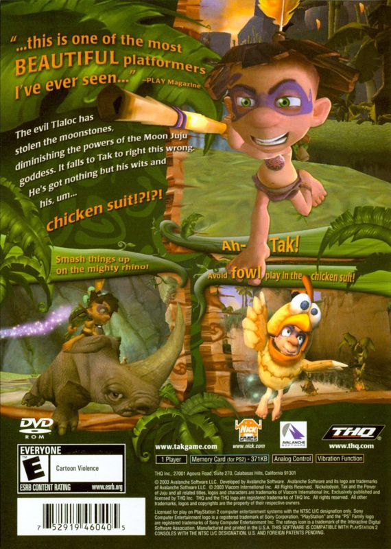 Back Cover for Tak and the Power of Juju (PlayStation 2)