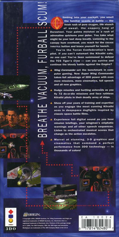 Back Cover for Super Wing Commander (3DO)