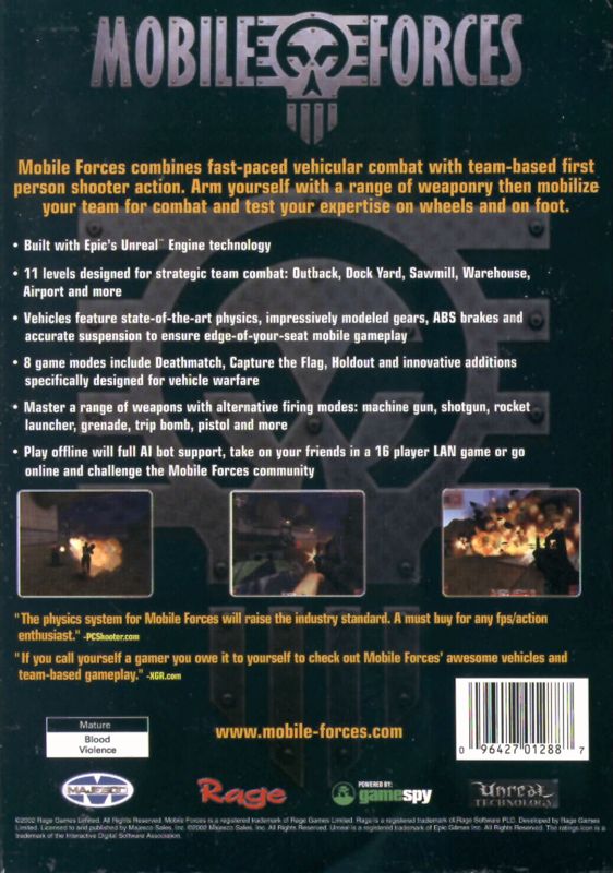 Back Cover for Mobile Forces (Windows)