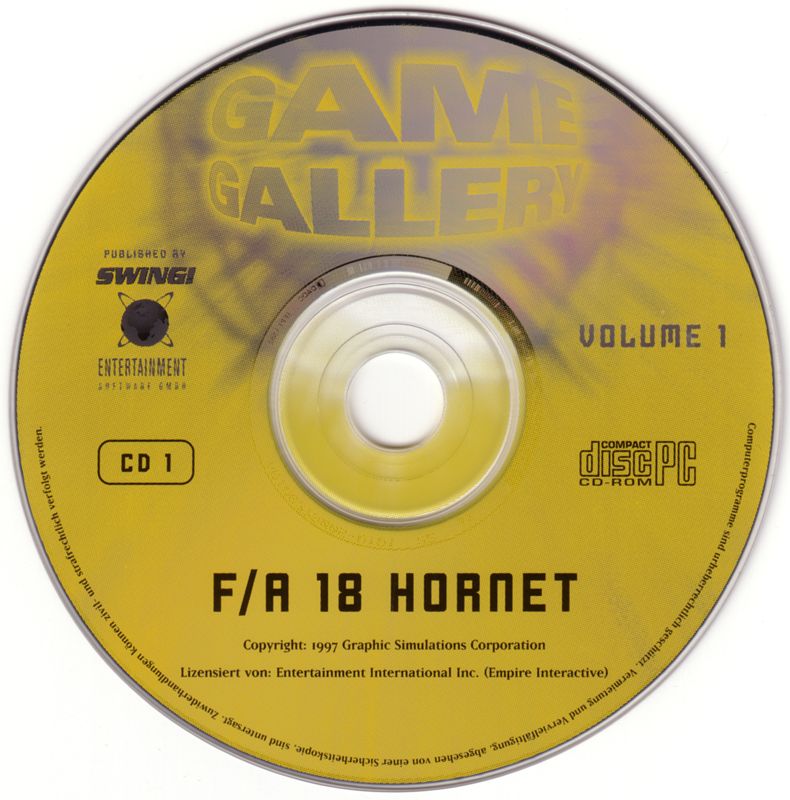 Media for Game Gallery (DOS and Windows and Windows 3.x): Disc 1 - F/A 18 Hornet
