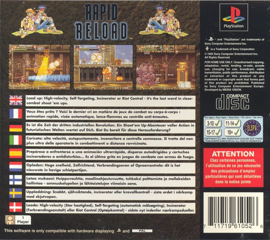 Back Cover for Rapid Reload (PlayStation)